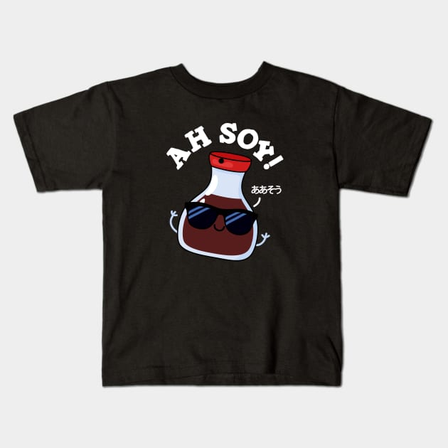 Ah Soy Cute Soy Sauce Pun Kids T-Shirt by punnybone